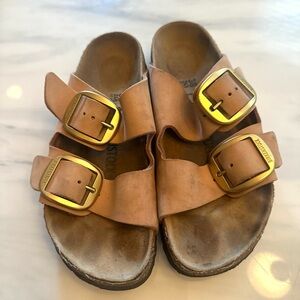 Birkenstock Arizona Leather Dual-Buckle Slide Sandals